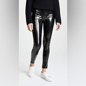 love, Fire Glossy Black Leggings